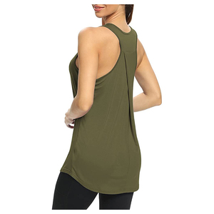 Wholesale 100% Cotton Singlet Ladies Athletic Workout Yoga Tank <b>Tops</b> Custom Sport Fitness Women Gym Tank <b>Top</b> - Product Image 5