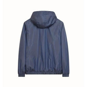 Men's Hooded Blouson <b>Jacket</b> Solid Color Casual Autumn Wear Windproof Polyester Shell Zipper Closure Regular Fit - Product Image 2