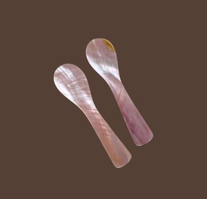 Cuillère de dégustation de caviar en nacre rose naturelle, manche plat de luxe, accessoires de cuisine pour restaurant - Product Image 1