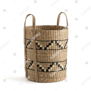 Vietrustic Eco-Friendly Rustic Storage <b>Basket</b> Handwoven Seagrass Multifunction Design for <b>Laundry</b> Storage Custom Packaging - Product Image 3
