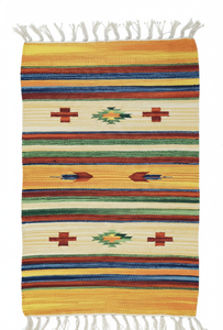 Alfombra/Corredor de Felpa Tejida a Mano con Lanzadera de Algodón, Diseño Floral Moderno, Lavable a Máquina, Ecológica, Reversible, Multicolor - Product Image 4