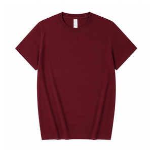 T-shirt à manches courtes pour homme, couleur unie, col rond, coupe classique, 100% coton jersey tricoté, style décontracté - Product Image 6