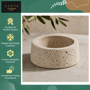 Bols pour chiens et chats en pierre naturelle de luxe, non toxiques, durables, élégants, écologiques, en travertin sculpté, personnalisables, vente en gros - Product Image 3