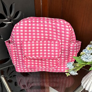 Handmade Cotton Quilted <b>Toddler</b> <b>Backpack</b> Large Floral Preschool School Bag Zipper Closure Soft Street Use Gift for Christmas - Product Image 4