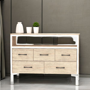 Cofre de madera moderno hecho a mano de 5 cajones, colores personalizables para dormitorio, cocina, comedor, baño, almacenamiento de Hotel, hecho en Malasia - Product Image 1