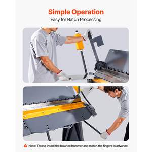 Máquina Dobladora de Chapa Metálica de 48 Pulgadas, para Trabajo Pesado, Capacidad de Acero Dulce de Calibre 12, Ángulo Ajustable de 0-135 Grados, Freno de Caja de 8 Dedos, Preciso - Product Image 6