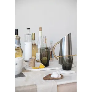 Pichet de service en acier inoxydable avec poignée tressée, hauteur 11 pouces, design minimaliste pour la décoration de table - Product Image 4