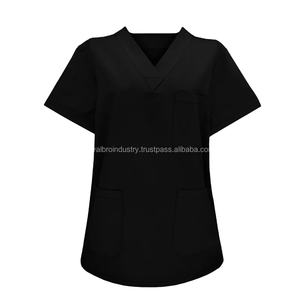 Nouveaux hauts de travail pour femmes médecins et dentistes, col en V, tissu tissé, respirant, confortable, uniformes d'hôpital, XS-XXL - Product Image 3