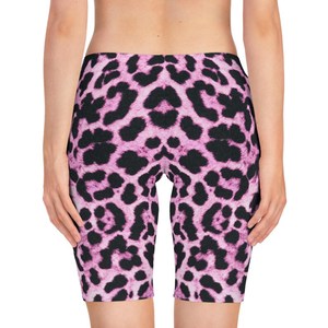 Shorts de Mujer con Estampado de Leopardo Rosa, Cintura Media, Cierre Elástico, Estilo Casual, Tejido Transpirable, Corte Regular - Product Image 5