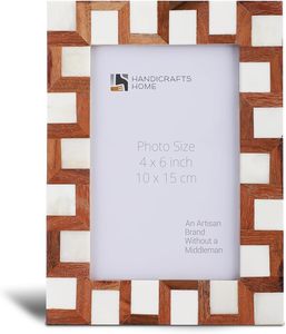 Artesanía para el Hogar, Hecho a Mano, Incrustaciones de Hueso y Madera en Color Marrón y Blanco, Colección Escher Cube, Decoración Vintage para Mesa/Pared - Product Image 4