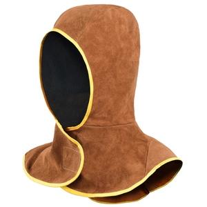 Cagoule de soudeur robuste en cuir de vachette respirant, résistante à la chaleur et aux radiations pour la sécurité - Product Image 2
