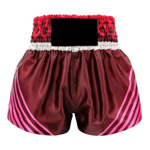 Shorts de Boxeo para Mujer, Color Granate con Rayas Rosas, Corte Holgado, Elásticos, de Poliéster, para Artes Marciales, Personalizables con Sublimación - Product Image 1