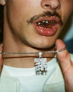 Collier Pendentif Lettre Hip Hop en Moissanite, Breloque Mots Micro-Pavés, Chaîne Bijoux pour Hommes et Femmes - Product Image 2