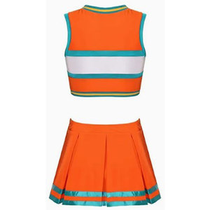 Ensemble uniforme de cheerleading orange, haut court et jupe avec imprimé « Cheers » pour adultes et enfants - Product Image 2