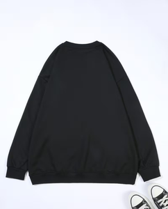 เสื้อสเวตเตอร์ไหมพรมผู้หญิงน่ารัก ราคาส่งสุดคุ้ม สำหรับฤดูใบไม้ร่วงและฤดูหนาว ทรงหลวม ผ้าฟลีซ โพลีเอสเตอร์/คอตตอน พิมพ์ลายฮิปฮอป ด้านหน้า - Product Image 3