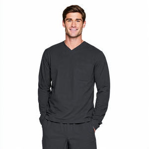 Camiseta de manga larga de punto personalizada para usar bajo el uniforme médico, elástica y ajustada - Product Image 5