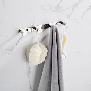 Portasciugamani in Acciaio Inossidabile 304 Argento con Quattro Ganci Lucidi, Appendiabiti da Bagno con Ganci a Fila per Accessori Casa - Product Image 1