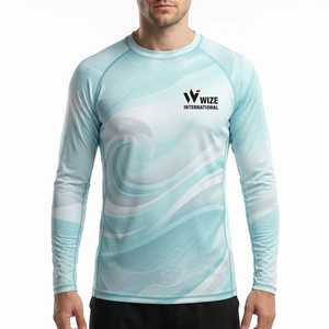 New Men <b>Compression</b> <b>Shirt</b> Long Sleeve Swim <b>Shirt</b> Sublimation Printed Rash Quick Dry Rash Guard - Product Image 1