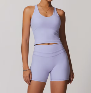 Soutien-gorge de sport sans coutures pour femme, dos nageur, col ras du cou, maintien moyen, pour yoga et fitness, couleur unie, respirant, séchage rapide, anti-transpiration - Product Image 4