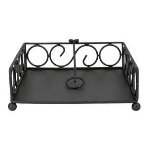 Modern Metal Wire Napkin Holder with Wooden Base Flat <b>Paper</b> <b>Tissue</b> Dispenser Stand Tabletop Decorative Napkin Rack for Kitchen - Product Image 4