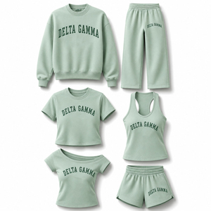 Custom Letter Crewneck Sweatshirt Sweatpants <b>3</b>-Piece <b>Set</b> Women Casual Anti-Pilling Customizable Fabric OEM Service - Product Image 2
