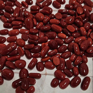 ปะการังแดงธรรมชาติจากอิตาลี สินค้าใหม่ รูปทรงแบนรูปไข่ สีเลือด หินอัญมณีแบบเม็ดเดี่ยว คุณภาพดี สำหรับทำเครื่องประดับ - Product Image 1