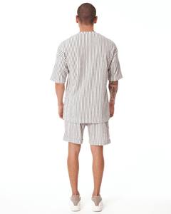 Ensemble 2 pièces tendance été 2026 : T-shirt et short décontractés à couleur unie pour homme - Product Image 4