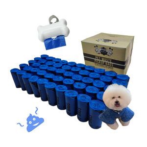 Excellent 50 rouleaux de sacs compostables bleus écologiques pour crottes de chien Distributeur de produits en plastique jetables Élimination des déchets d'animaux de compagnie en gros - Product Image 6