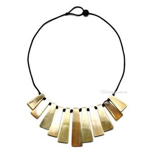 Collier en corne de buffle écologique et durable, pendentif en corne de vache naturelle, sans produits chimiques, fait main, style moderne rustique, bijou de mariage - Product Image 3