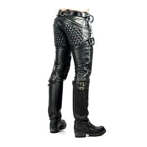 กางเกงหนังนิ่มแบบเย็บลายพร้อมซิป - Product Image 2