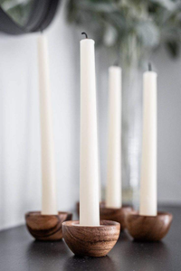 Élégant Porte-Bougie Rond en Bois Fait Main, Support Rustique pour Bougies Chauffe-Plat, Idéal pour Noël, Salle à Manger, Table Basse, Décoration Intérieure - Product Image 5