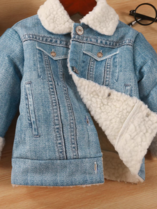Vêtements pour enfants, manteau en polaire pour bébé, veste en jean pour enfants, vêtements pour nourrissons, vestes pour enfants, automne et hiver - Product Image 6
