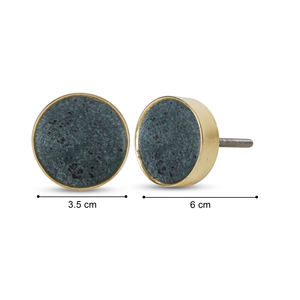 Boutons de meuble ronds en marbre vert artisanal Shubham avec anneau en laiton, boutons de tiroir décoratifs en pierre incrustée et poignées de placard - Product Image 4