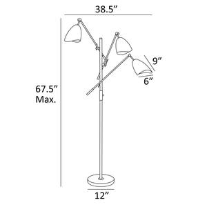 Lampe de lecture sur pied réglable avec col flexible et base stable pour l'étude - Product Image 3