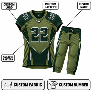 Conjunto de Uniforme de Fútbol Americano para Hombre, Sublimado, Cuello en V, Manga Corta, Poliéster Transpirable, Ajustado, para Todas las Temporadas - Product Image 1