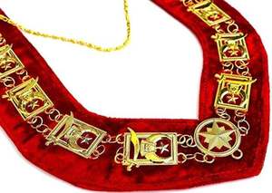 Custom Embroidered Masonic <b>Collar</b> Jewel with Durable <b>Metal</b> and Chain Hook Fastening - Product Image 4