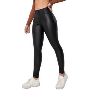Pantalons en cuir pour femmes fabriqués en usine, de la meilleure qualité, sur mesure, vente en gros, prix de gros. - Product Image 3