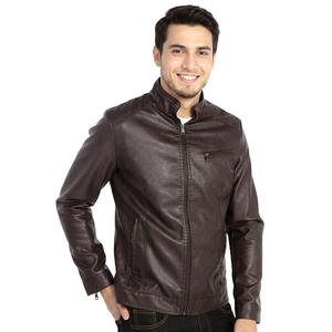 High Quality <b>Men's</b> Sporty Casual Genuine <b>Leather</b> Winter Outerwear Stand Collar <b>Jacket</b>-Hot Selling Wholesale <b>jacket</b> for <b>men</b> - Product Image 5