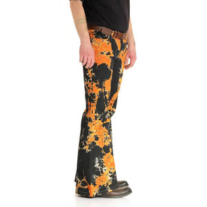 Pantalon évasé tie-dye pour homme, tissé mi-lourd, style décontracté d'été, fermeture boutonnée - Product Image 5