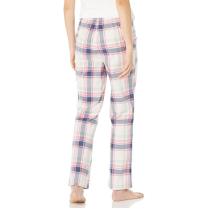Pantalones de Pijama Casuales de Franela para Mujer, Tallas Grandes, Cintura Elástica Media, Color Rosa Sólido, Transpirables, Ecológicos, de Poliéster/Algodón, Anchos - Product Image 2