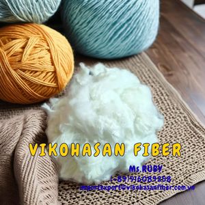 เส้นใยโพลีเอสเตอร์รีไซเคิลแบบสเตเปิล 0.9D SD สีขาว แห้ง รีไซเคิลได้ จาก Vikohasan PSF ได้รับการรับรองมาตรฐาน GRS สำหรับเส้นด้ายปั่น - Product Image 4