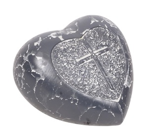 Heart Shape American Style Cremation Urn GREY WHITE WASH CROSS Customizable Designs <b>for</b> Adult Heart urn <b>for</b> cross shape - Product Image 1