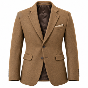 Blazer de Lana de Alta Calidad para Hombre, Chaqueta Deportiva de Tweed con Solapa de Muesca, Chaqueta de Traje, Ropa de Abrigo de Invierno, Chaqueta de Lana para Hombre Hecha a Medida - Product Image 1