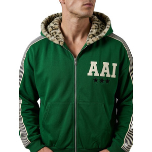 Sweat-shirts à capuche rétro à rayures latérales, personnalisables avec logo, style streetwear vintage, zippés, décontractés, en molleton de coton 400 GSM, marque privée, vente en gros - Product Image 3