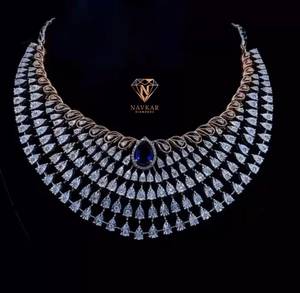 สร้อยคอเพชรโมอิสซาไนต์จากผู้ส่งออกอินเดีย คุณภาพ VVS เพชรสร้างในห้องปฏิบัติการ ประดับเพชรหรูหราสำหรับผู้หญิง ของขวัญแต่งงานสำหรับขาย - Product Image 4