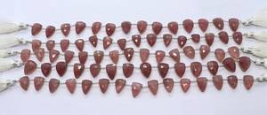 Perles facettées naturelles en forme de nœud fraise 8x12-9x13MM, perles triangulaires en pierre précieuse fraise 8 pouces, perles facettées fraise pour bijoux - Product Image 5