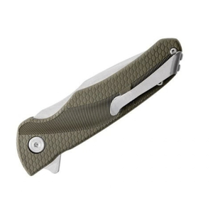 Navajas Plegables Plateadas Verdes con Empuñadura Ergonómica Texturizada, Hoja de Acero Inoxidable, Clip para Cinturón, para Campismo al Aire Libre y Uso Diario - Product Image 3