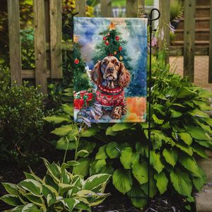 Cocker Spaniel inglés multicolor, Bandera de jardín de Navidad, buzón decorativo y cartel de Patio para patio, ilustraciones de césped para camas de flores - Product Image 2