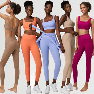 Ropa Deportiva para Mujer, Camiseta de Yoga sin Costuras de Color Sólido, Manga Larga, Top Corto para Entrenamiento, Secado Rápido, Transpirable, Conjuntos de Yoga - Product Image 2