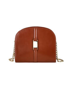 Bolso Bandolera de Cuero Genuino Color Marrón Oscuro para Mujer, Modelo 2026, Elegante, Forma de Media Luna, Cierre de Cremallera Resistente, Correa de Cuero Suave - Product Image 1